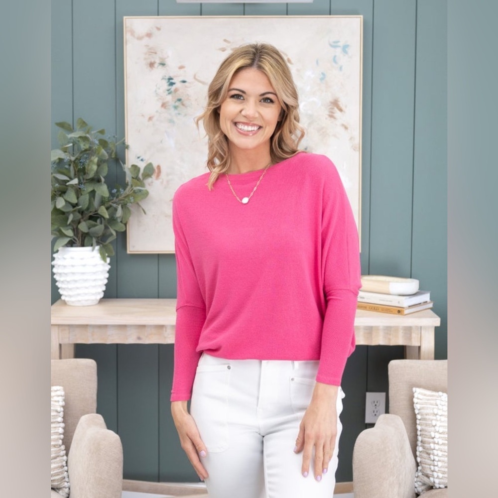 NWT Dark Mauve Charlotte Avery Boatneck Dolman Top